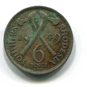 1949 Southern Rhodesia 6p Coin (b661-8)